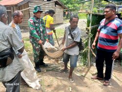 Sambut Tradisi Adat Perbatasan, Pos Oepoli Sungai Satgas Yonkav 6/Naga Karimata Bantu Masyarakat Dirikan Tenda