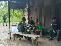 Berbagi Kasih dalam Menyambut Bulan Suci Ramadhan, Satgas Yonif 122/TS Membagikan Sembako Kepada Masyarakat Perbatasan Papua