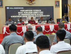 Puluhan Pejabat di Lingkungan Kemenkumham Aceh Ikuti Penyampaian Feedback Hasil Penilaian Kompetensi