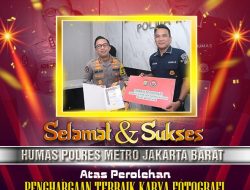 Humas Polres Metro Jakarta Barat Diganjar Penghargaan atas Karya Fotografi Inspiratif