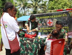 Dansatgas Yonif 122/TS Mayor Inf Diki Apriyadi tegaskan untuk lebih meningkatkan kesejahteraan masyarakat di wilayah perbatasan pada waktu tersisa penugasan