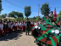 Perkenalkan Korps Kavaleri di Perbatasan, Satgas Yonkav 6/Naga Karimata Sulap Motor Trail Menjadi Replika Anak