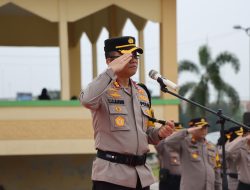 Paham Cara Bertindak DalammTugas, Apabila Terjadi Situasi Kontensi di Lapangan Ucap Kapolrestabes Medan Saat Apel Serpas Personil PAM TPS Pemilu 2024