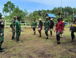 Optimalkan Peran Linmas Jelang Pemilu, Satgas Yonif 125/SMB Berikan Latihan dan Pembekalan