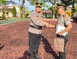 Kapolres Pimpin Upacara Kenaikan Pangkat dan Pelepasan Purnabakti di Polres Simalungun