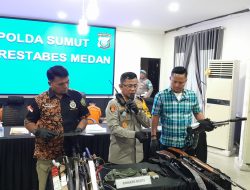 Hendak Serang Warga Dengan Senpi dan Samurai, 5 Oknum Ormas Kepemudaan Dibekuk Polrestabes Medan