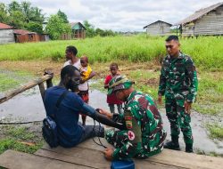 Satgas Yonif 125/SMB Beri Pelayanan Kesehatan di Kampung Senggo