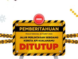 Jalur Kereta Api Perlintasan Sebidang Bandara Internasional Kualanamu Ditutup