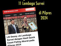 Perbandingan Quick Count 11 Lembaga Survei, LSI Denny JA Akurat Pada Pilpres 2024, Bagaimana Dengan Kompas, SMRC Dll…???