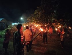 Dalam Rangka Memperingati Hari Paskah, Satgas Yonif 122/TS melaksanakan Pawai obor selama 3 Hari Bersama Masyarakat Kp. Mosso di Perbatasan Papua