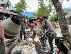 Percepat Pembangunan Rumah Ibadah, Satgas Yonif 125/SMB Karya Bhakti Pembangunan Gereja