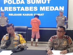 Kapolrestabes Medan Kombes Teddy Jhon Sahala Marbun Gelar Konferensi Pers Pencurian Sepeda Motor 11 Kali