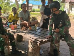 Satgas Yonif 125/SMB Jalin Kemanunggalan Dengan Masyarakat Melalui Komsos