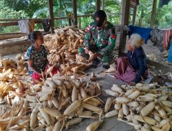 Berikan Bantuan Kepada Masyarakat, Pos Inbate Satgas Yonkav 6/Naga Karimata Bantu Kelompok Tani