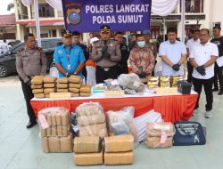 Polres Langkat Musnahkan 9.220,62 Gram Sabu dan 92.057, 65 Gram Ganja Kering