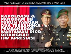 Kapoldasu dan Pangdam I/BB Turun Tangan, Dua Pelaku Pembakar Rumah Wartawan Rico di Karo Tertangkap, IJW Apresiasi