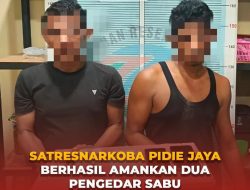 Satresnarkoba Pidie Jaya Berhasil Amankan Dua Pengedar Sabu