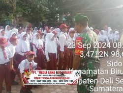 Puluhan Siswa di Sibiru – Biru Antusias Ikuti Program Wasbang Babinsa