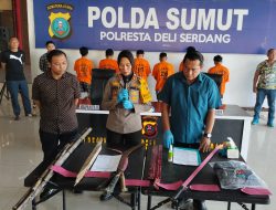 Polresta Deli Serdang Paparkan Sesama Geng Motor Yang Bentrok