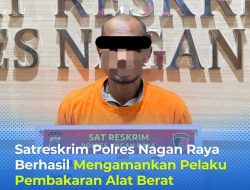 Satreskrim Polres Nagan Raya Berhasil Mengamankan Pelaku Pembakaran Alat Berat