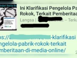 Terkesan Uring – Uringan, Pengawas Pabrik Rokok Selera 165 Gampong Jawa Minta Take Down Berita, Tapi Sangat Disayangkan Dianggapnya Jurnalis Recehan, ” Mohon Maaf Ya, Tidak Bisa “