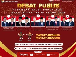 Debat Publik Calon Bupati dan Wakil Bupati Dairi 2024 Malam Ini : saksikan Visi dan Misi untuk Masa Depan Dairi yang Lebih Baik