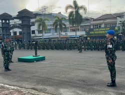 Dandenpom I/5 Medan Hadiri Upacara Bendera Mingguan di Pomdam I/BB