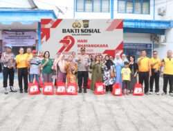 Polres Simalungun Bagikan 150 Paket Sembako Gratis untuk Lansia dan Masyarakat Sambut HUT Bhayangkara ke – 79
