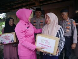 Kapolres Lhokseumawe dan Ketua Bhayangkari Laksanakan Anjangsana ke Keluarga Personel Polres Lhokseumawe