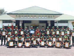 Sambut Prajurit terbaik Yonif 122/TS usai meraih Juara 2 Umum Ton Tangkas pada HUT Kodam I/BB ke – 75 Tahun