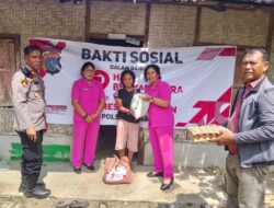 Wujud Nyata Kepedulian Polri : Polsek Bangun Bagikan Bantuan Sosial untuk Warakawuri dan Warga Kurang Mampu